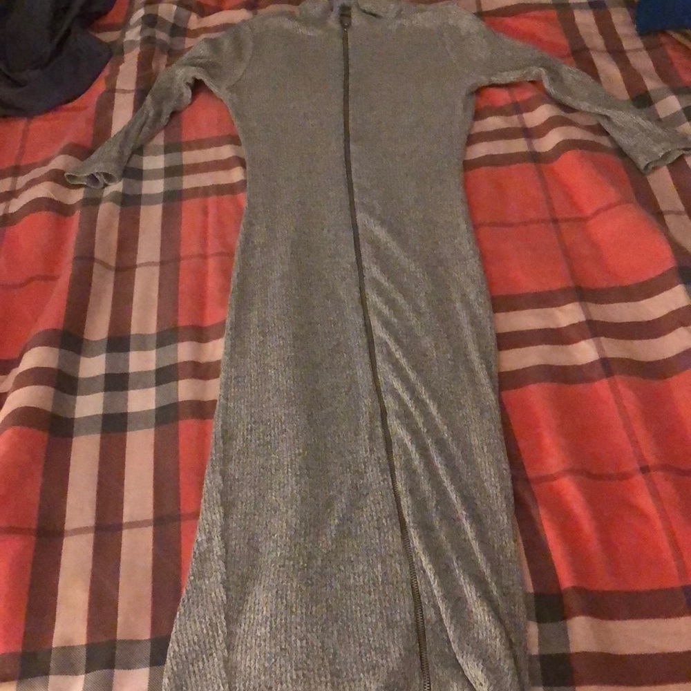 A+ Ellen Grey Curvy Dress